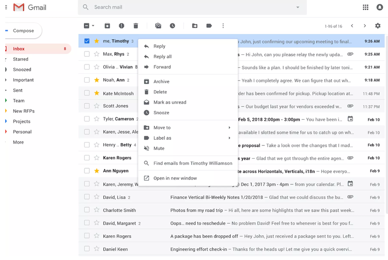 Illustration for article titled Google Is Adding Excellent Right-Click Features to Gmail